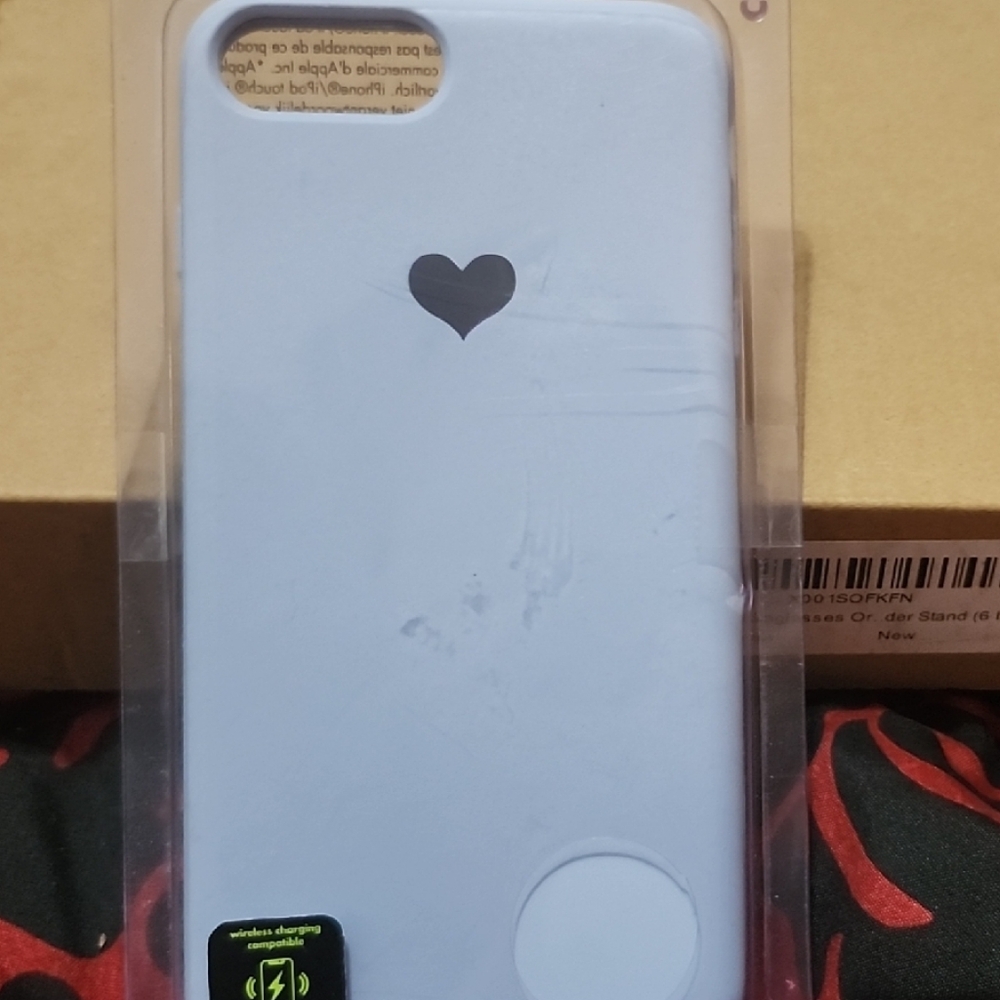 Claire's Soft Gray Phone Case with Heart Design